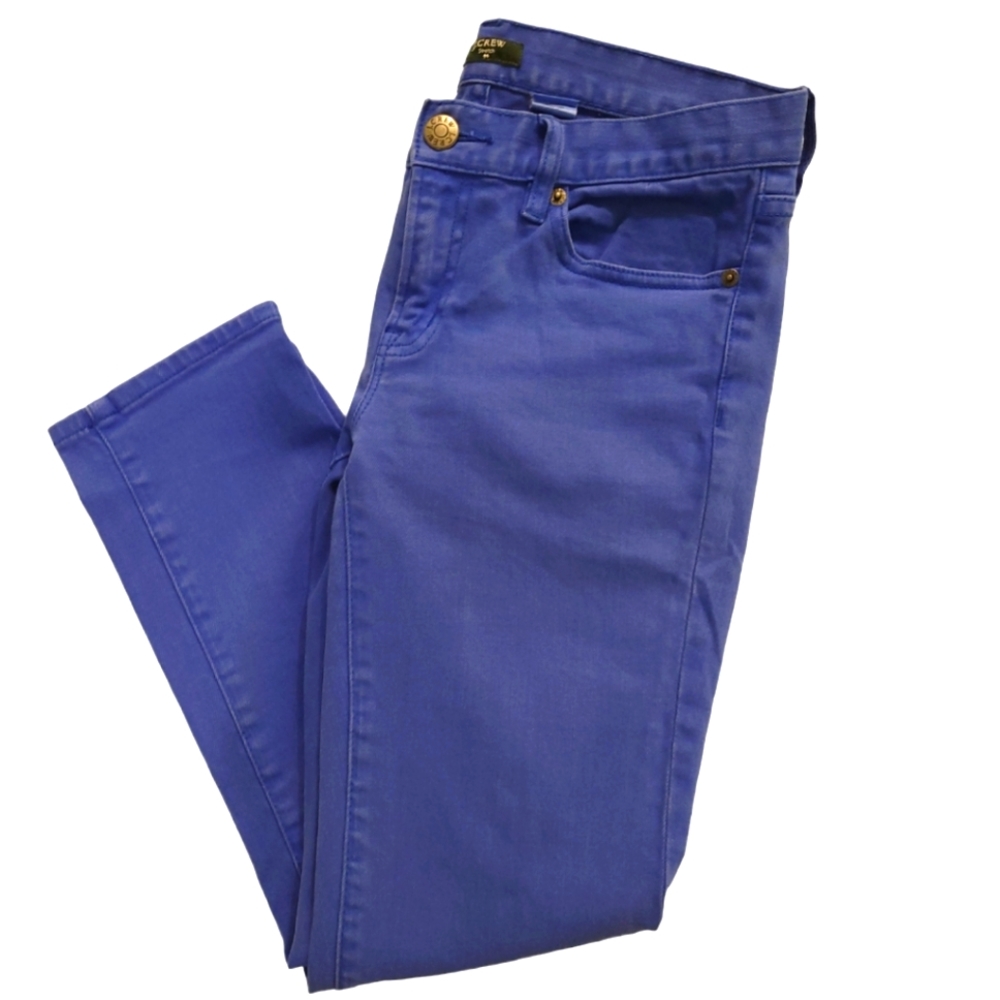 J Crew Toothpick Cropped Bright Blue Jeans, Size 27 - Picture 1 of 11
